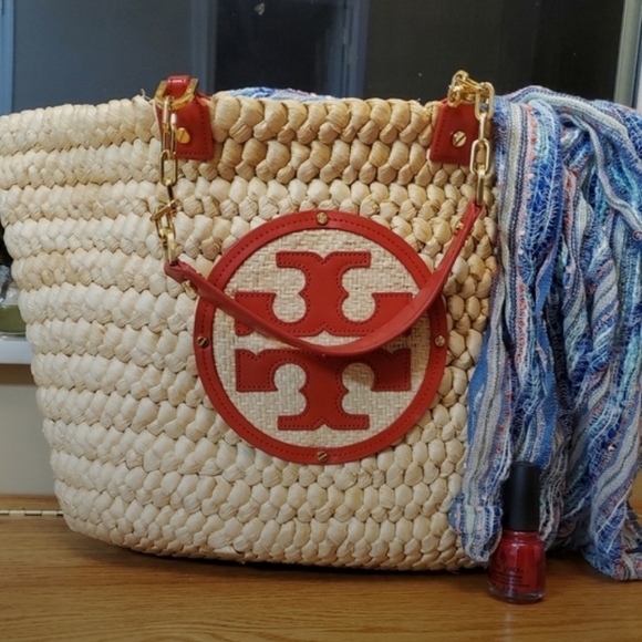 Tory Burch Handbags - Tory Burch Woven Raffia/Straw Tote Bag Large